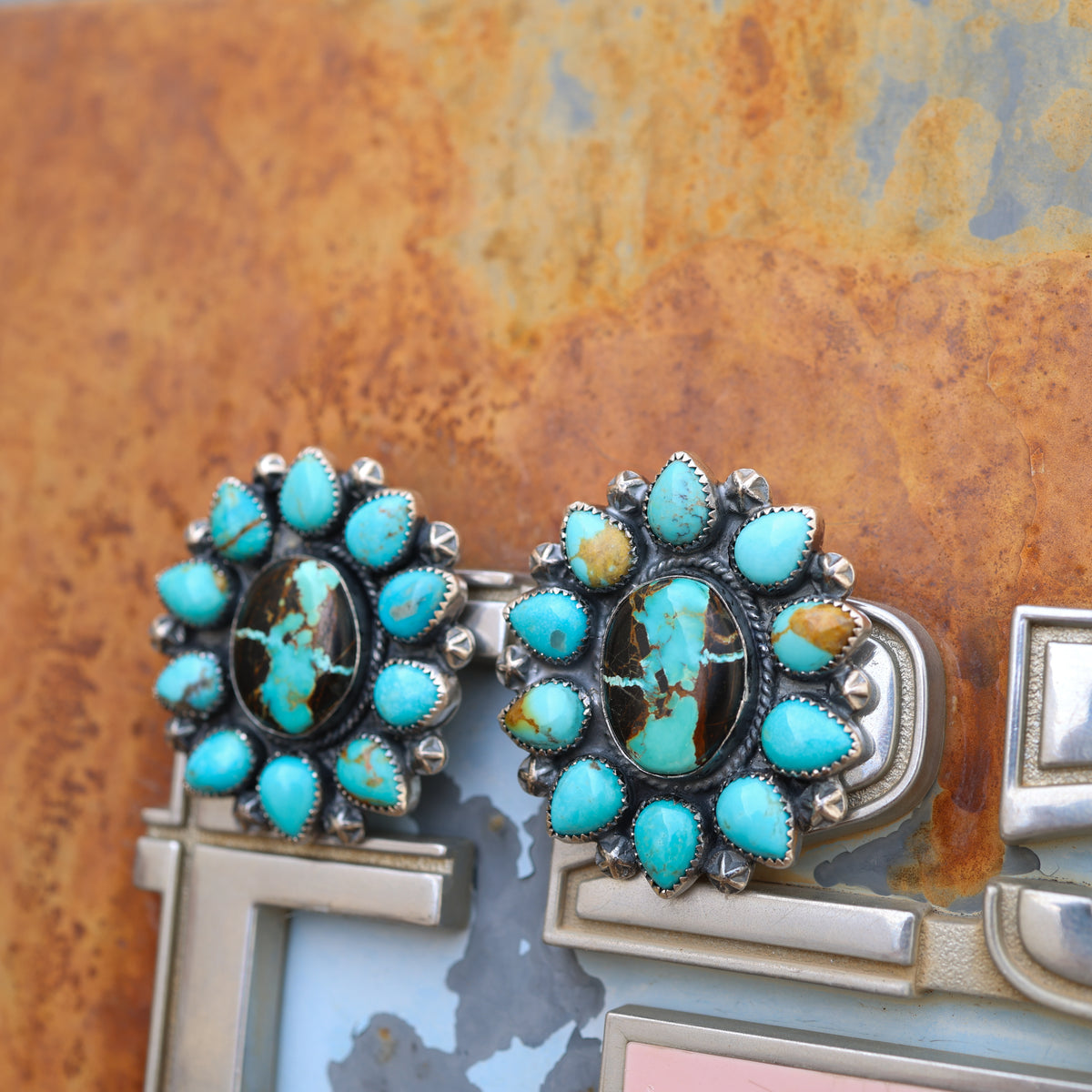 ‘Statement’ Cluster Earrings - Blackjack & Kingman
