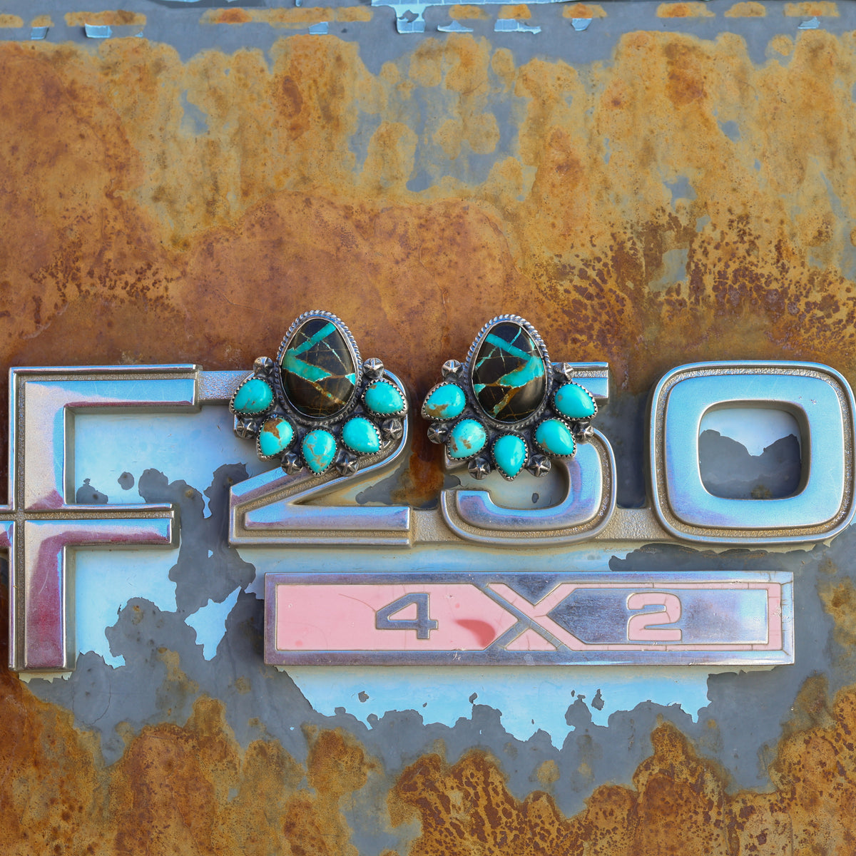 ‘Statement’ Cluster Earrings - Blackjack & Kingman