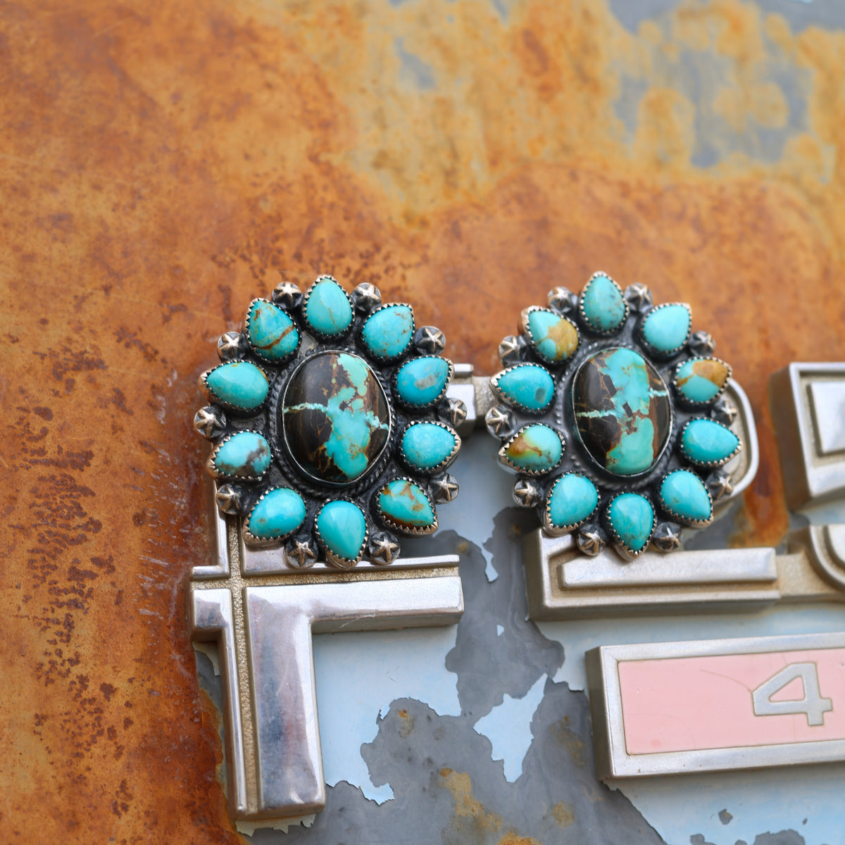 ‘Statement’ Cluster Earrings - Blackjack & Kingman