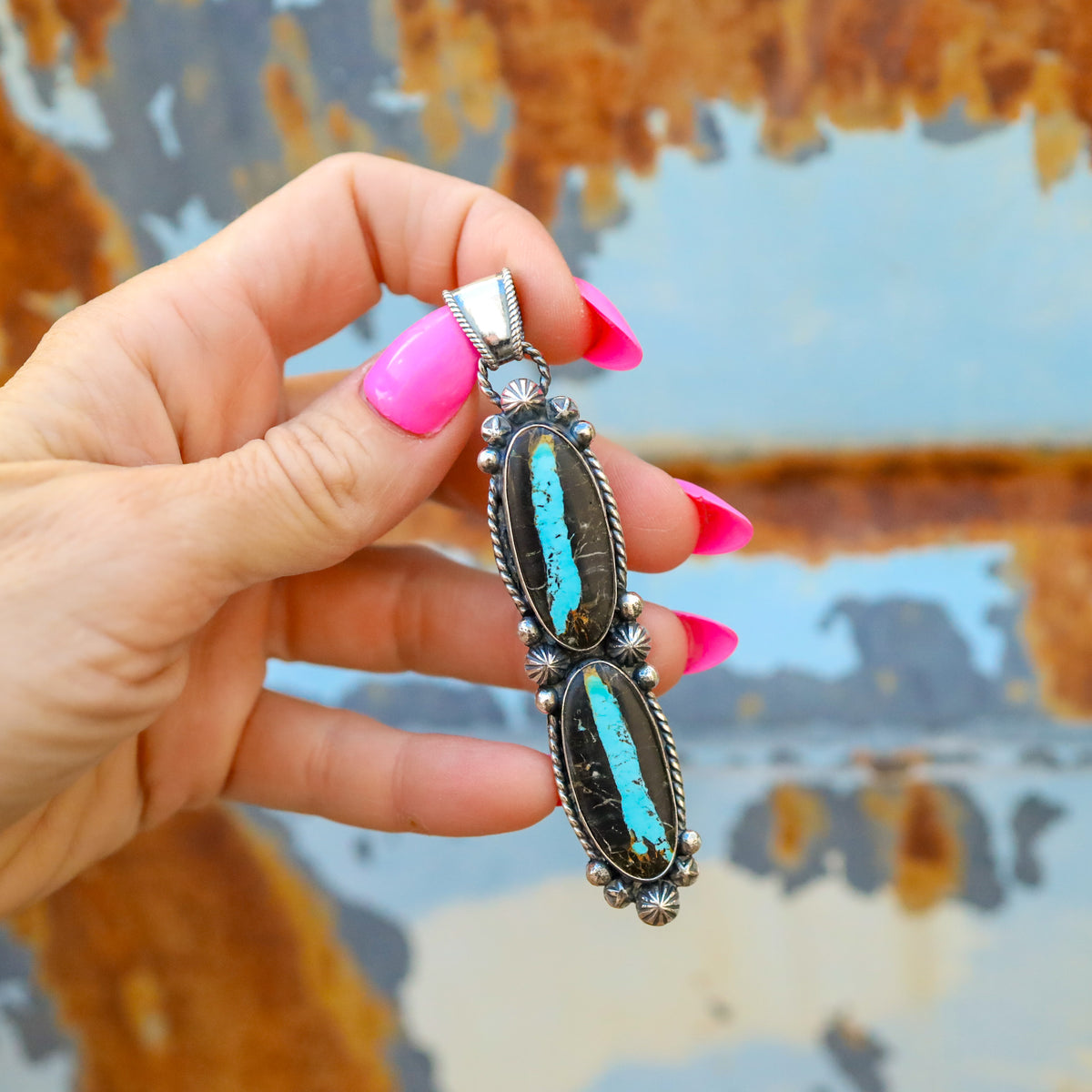 'Two Stone' Pendant - Blackjack