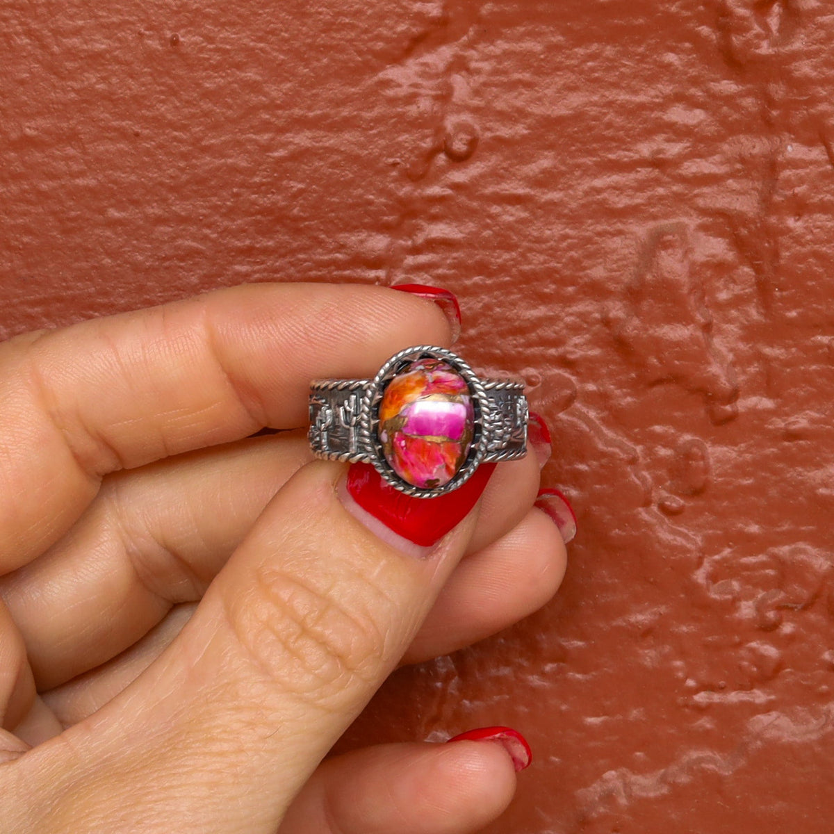 ‘Desert Day & Night' Storyteller Ring - Orange Dahlia - Size 10  - Pick Option