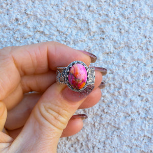‘Desert Day & Night' Storyteller Ring - Orange Dahlia - Size 7.25 - Pick Option