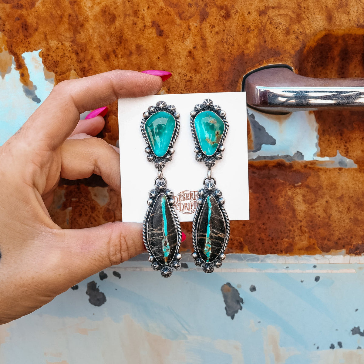 ‘Statement’ Earrings - Blackjack & Kingman
