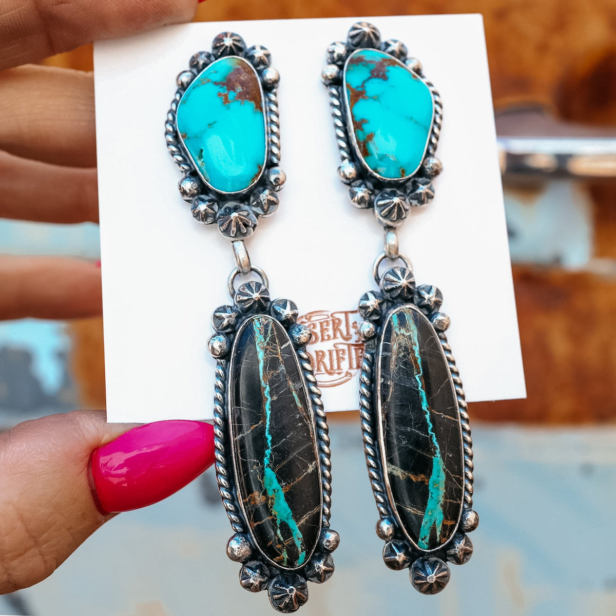 ‘Statement’ Earrings - Blackjack & Kingman