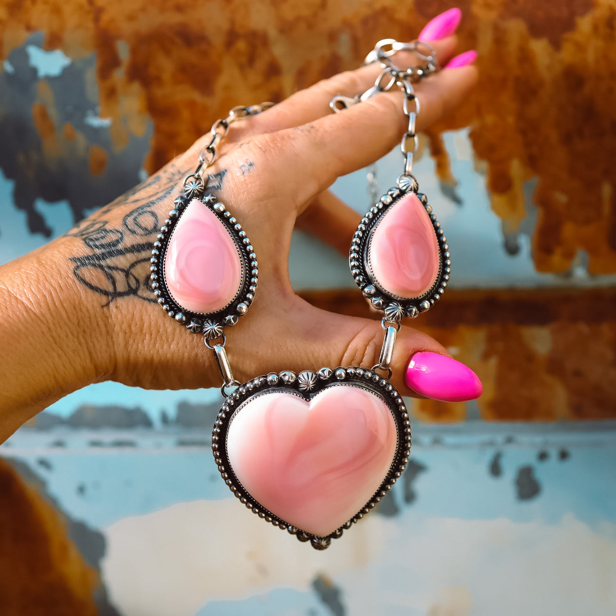 ‘Heart' Necklace - Pink Conch