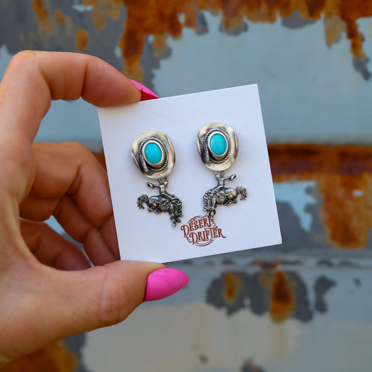 'Bronc & Cowboy Hat' Earrings - Pick Option
