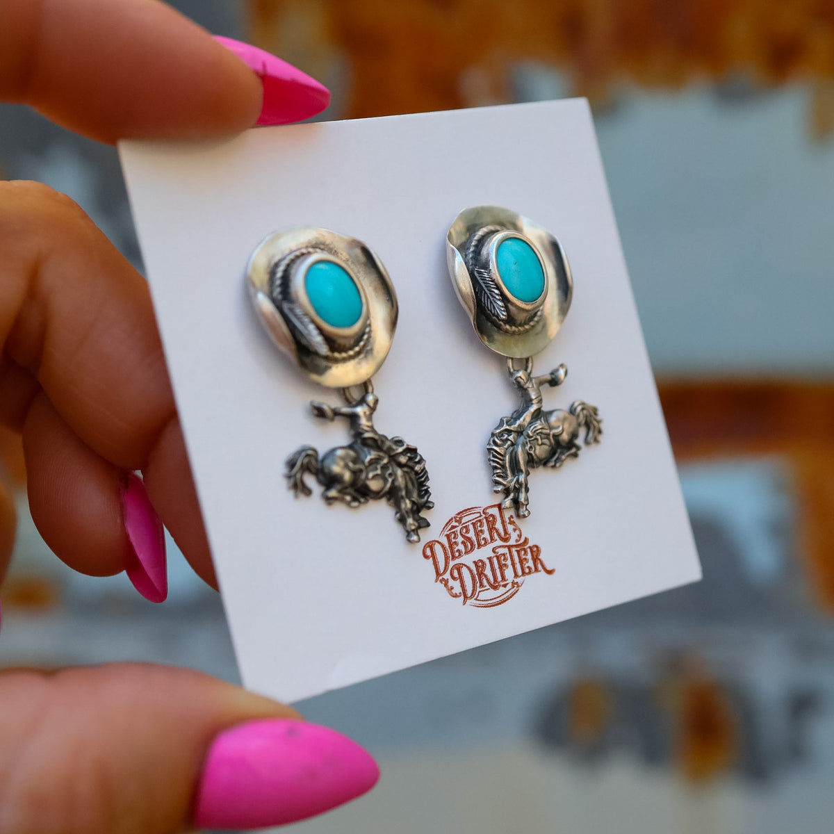 'Bronc & Cowboy Hat' Earrings - Pick Option