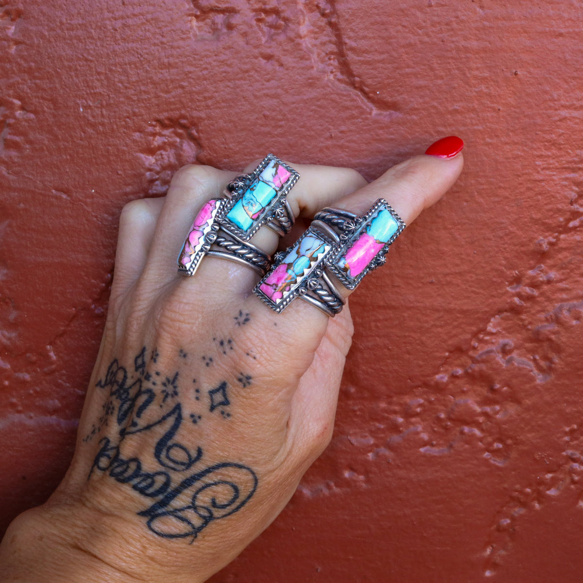 ‘Bar Ring’ - Cotton Candy - Size 9 - Pick Option