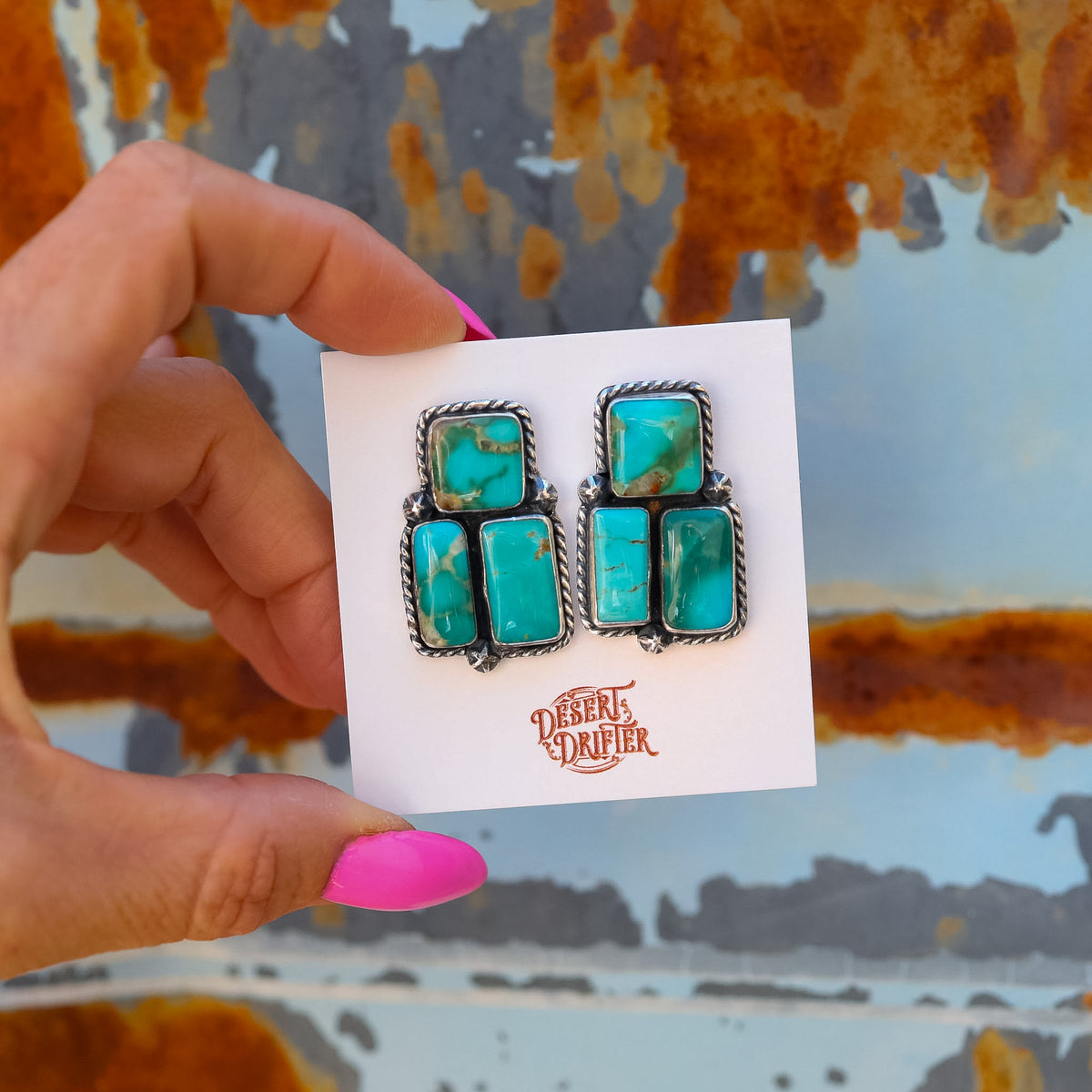 ‘Rectangle Cluster' Earrings - Kingman