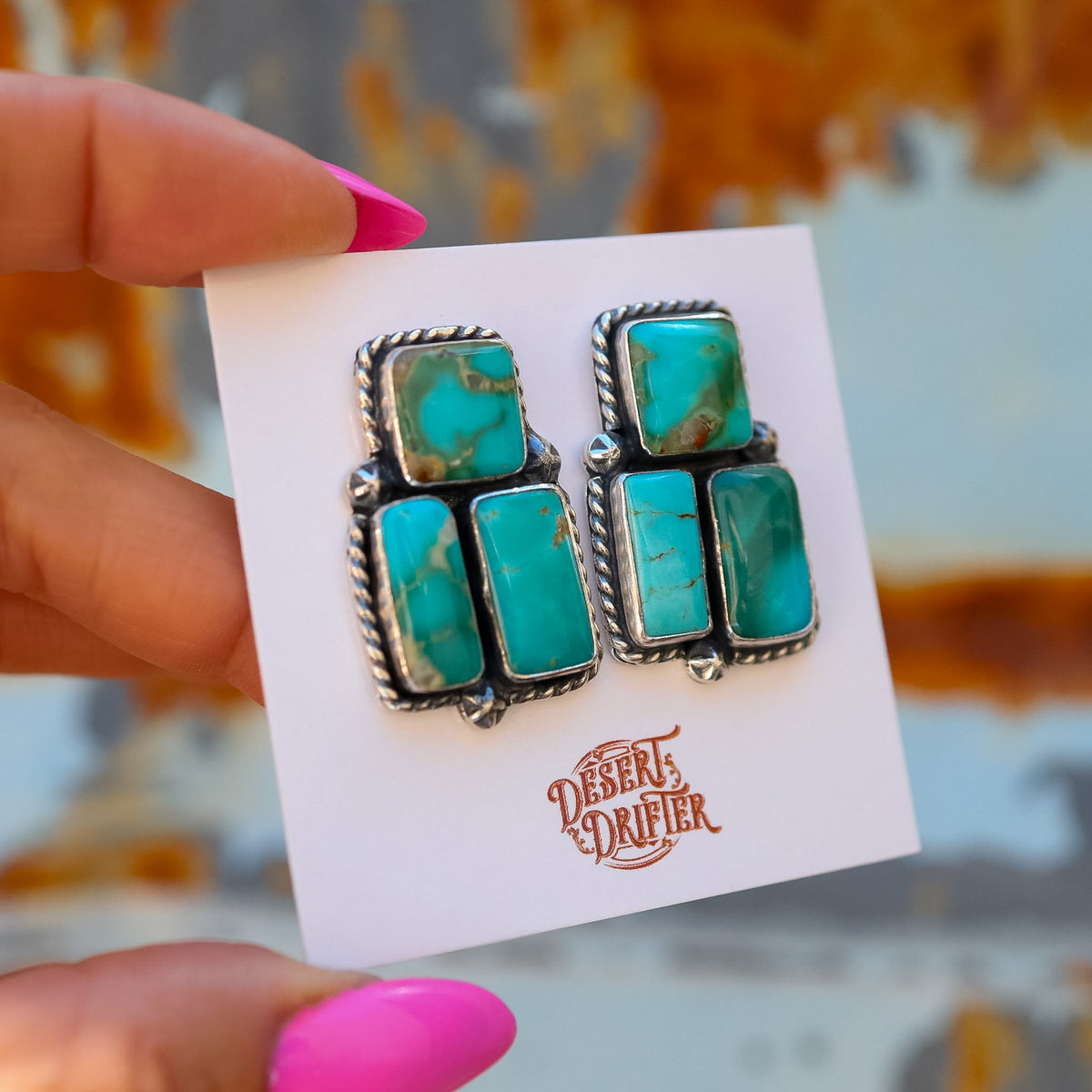 ‘Rectangle Cluster' Earrings - Kingman