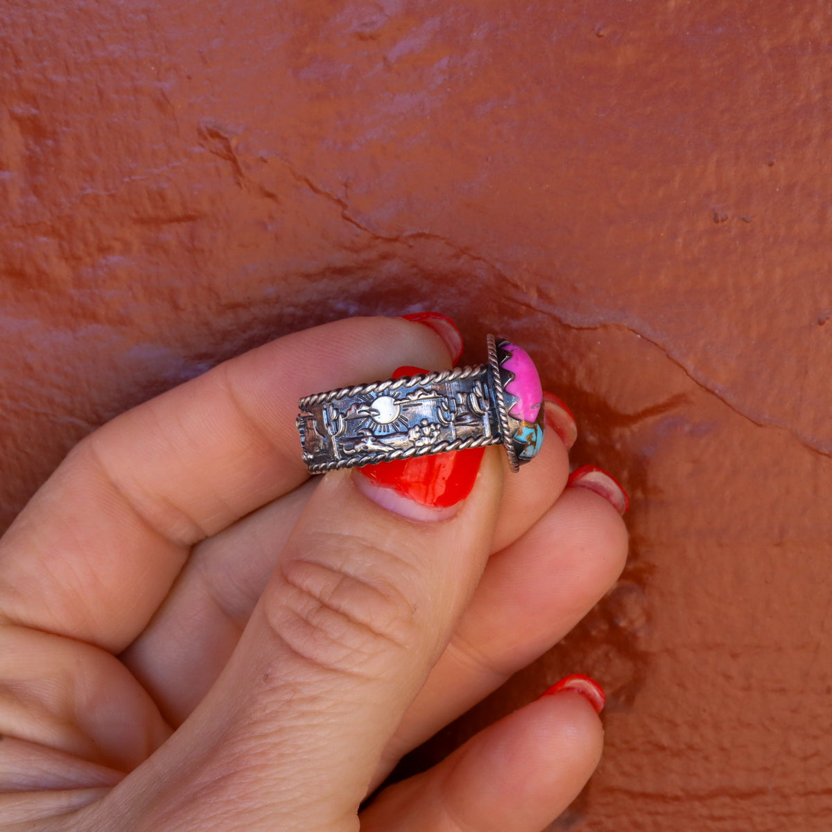 ‘Desert Day & Night' Storyteller Ring - Orange Dahlia - Size 10  - Pick Option