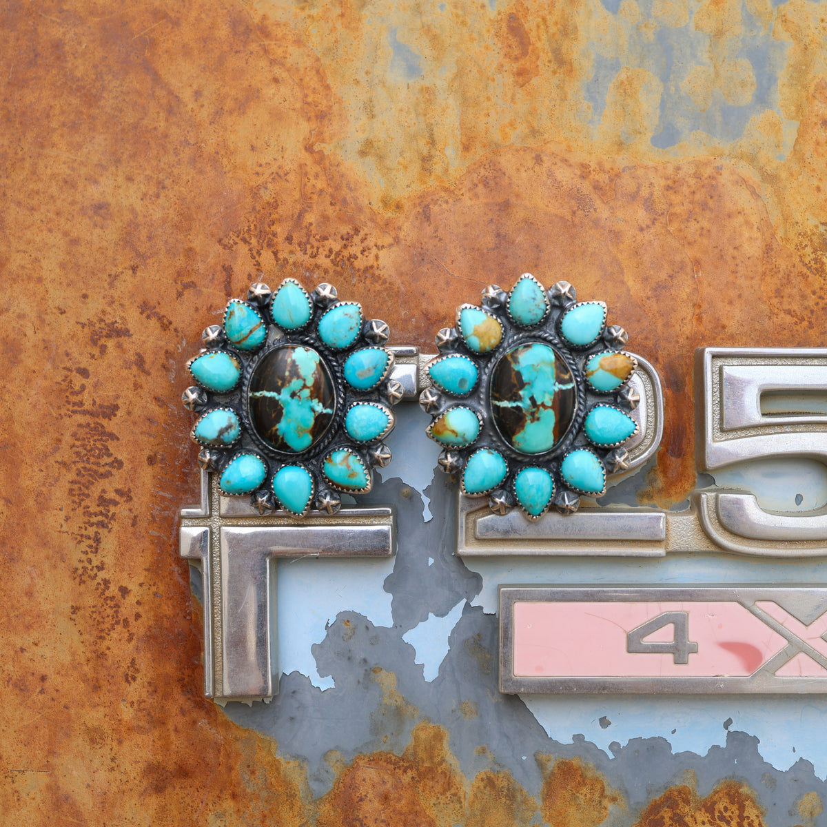 ‘Statement’ Cluster Earrings - Blackjack & Kingman