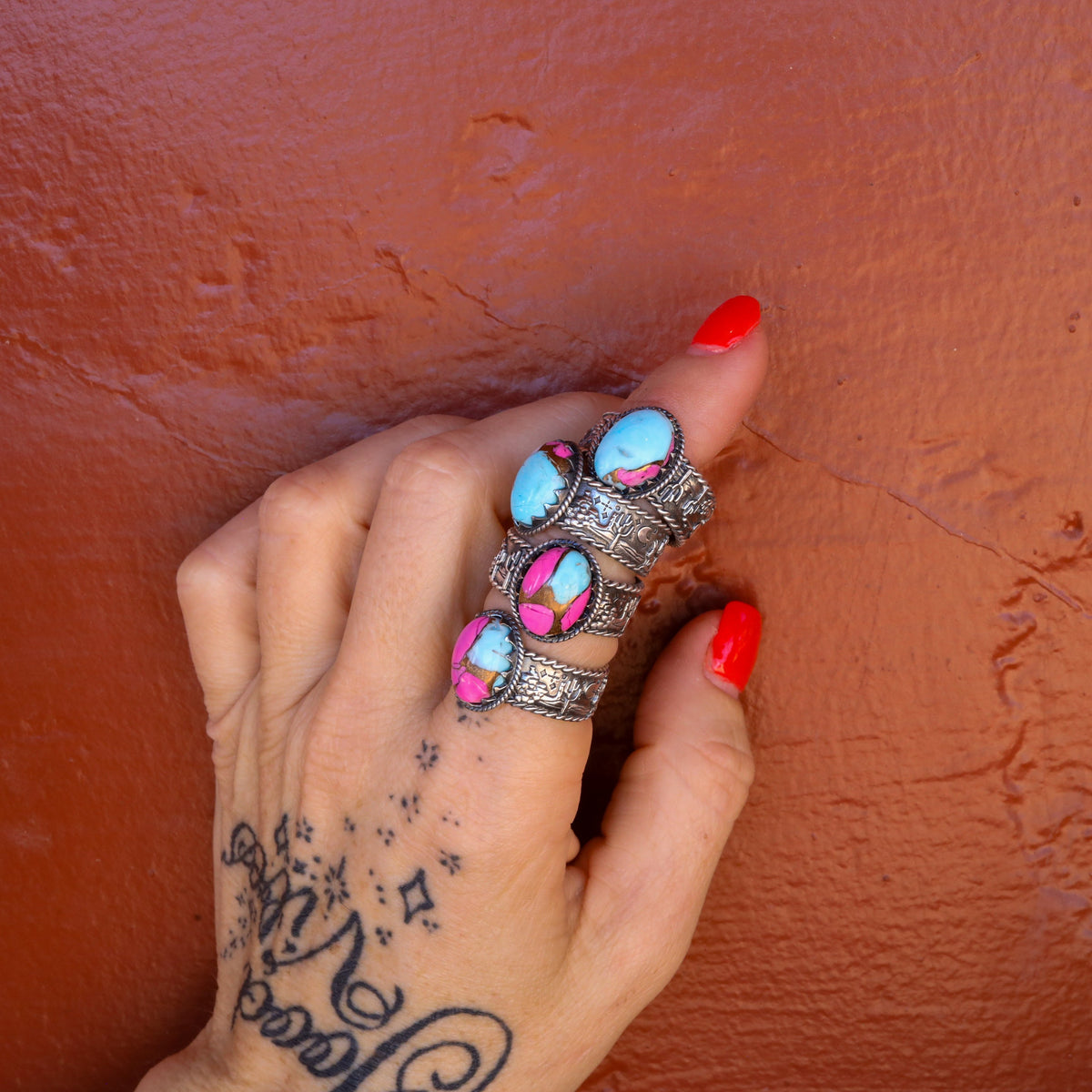 ‘Desert Day & Night' Storyteller Ring - Cotton Candy - Size 7.25 - Pick Optio