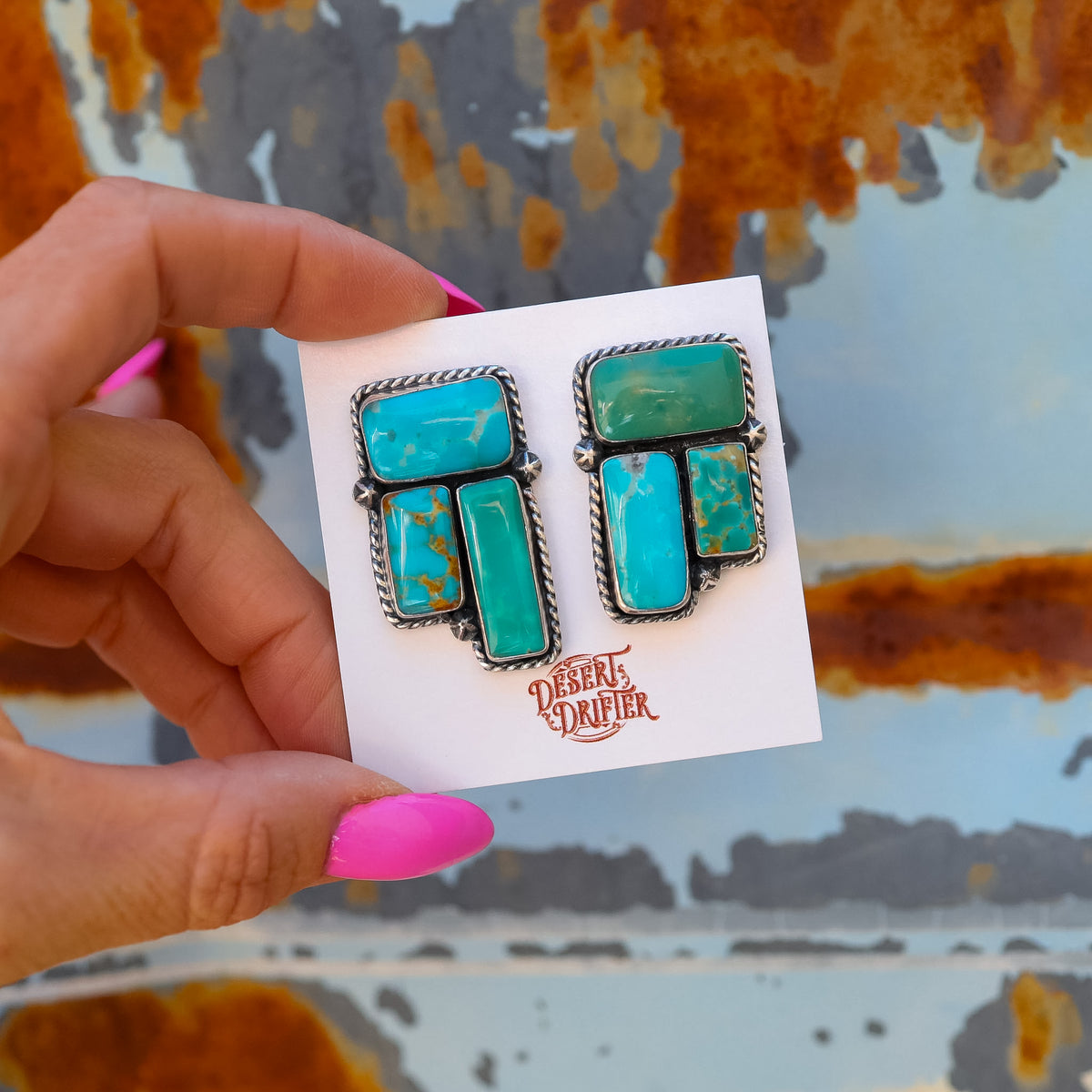 ‘Rectangle Cluster' Earrings - Kingman