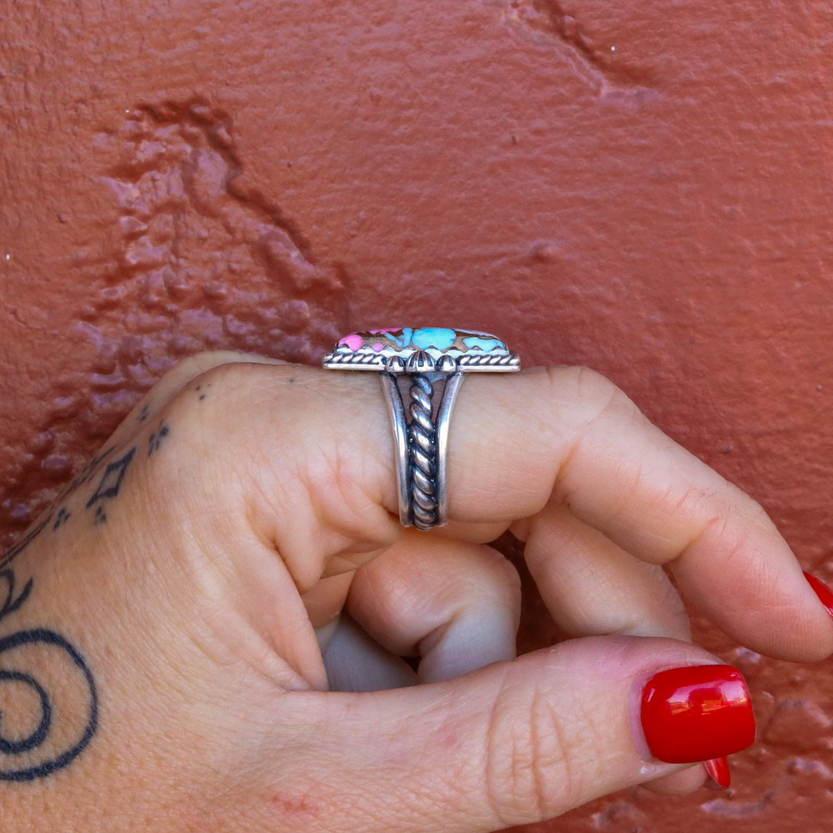 ‘Bar Ring’ - Cotton Candy - Size 8 - Pick Option
