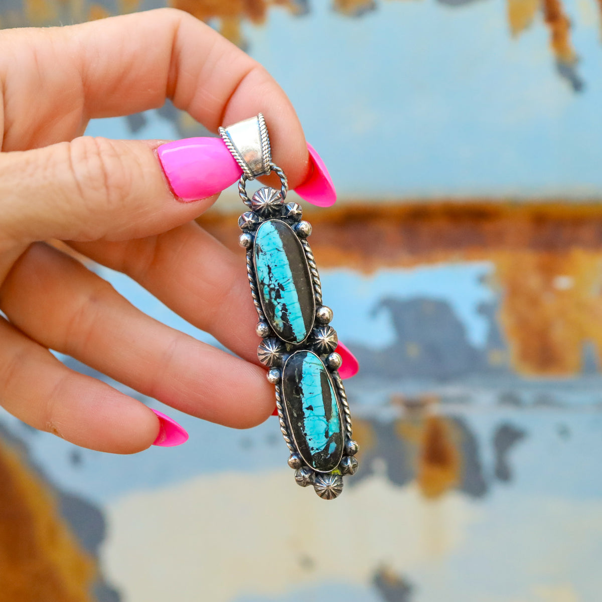'Two Stone' Pendant - Blackjack