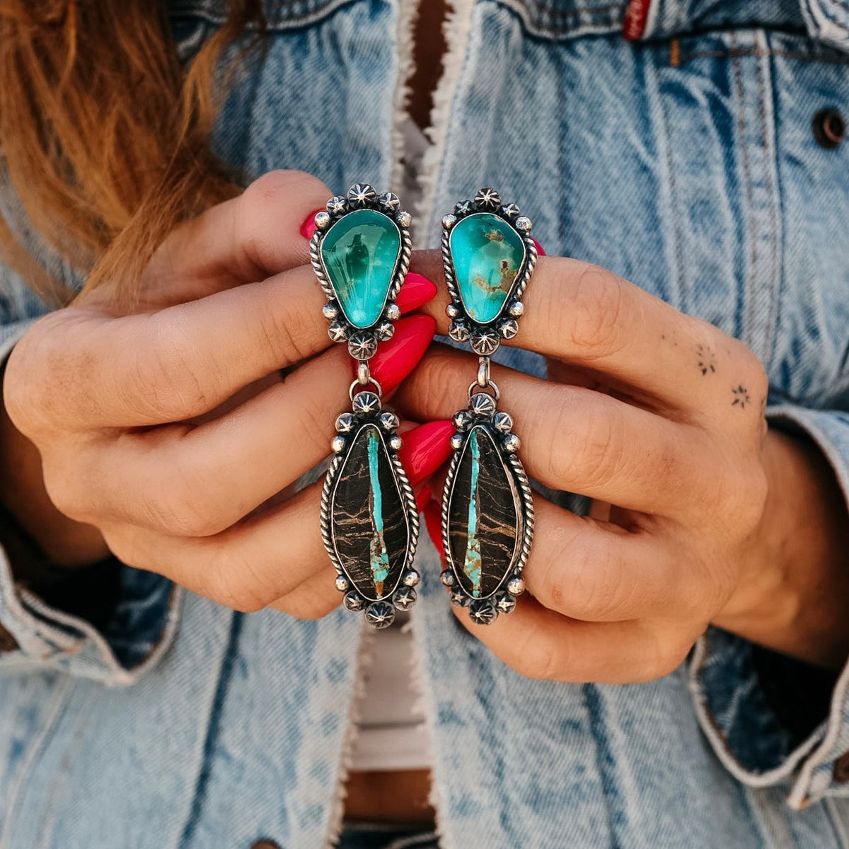 ‘Statement’ Earrings - Blackjack & Kingman