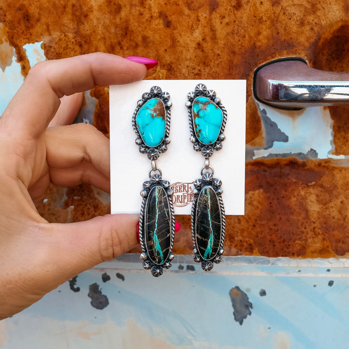 ‘Statement’ Earrings - Blackjack & Kingman