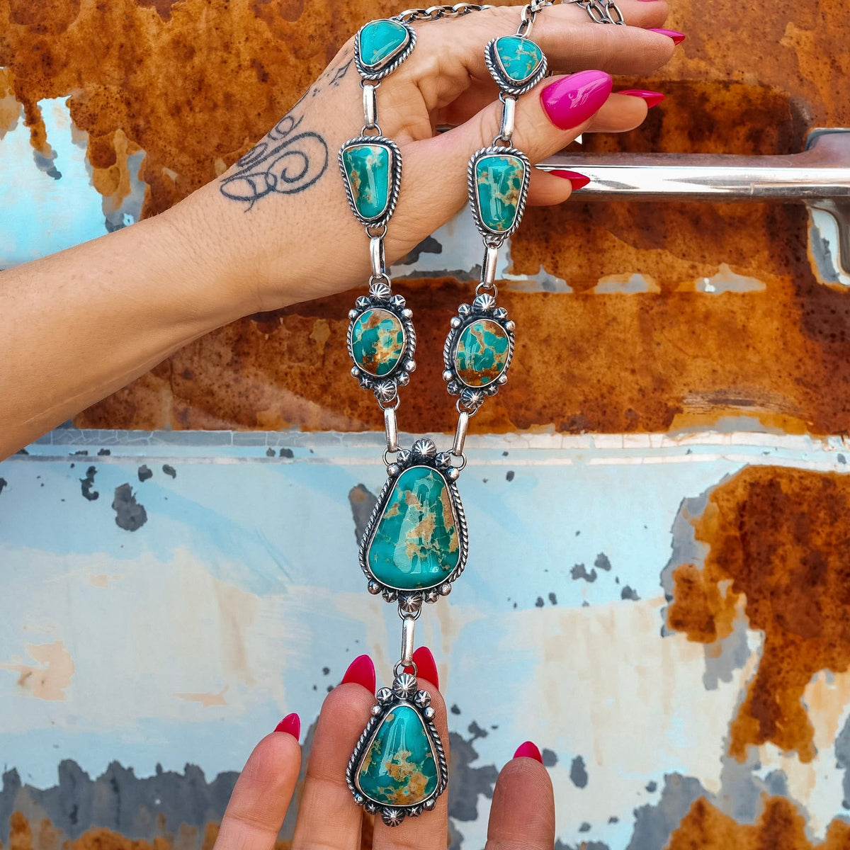 ‘Lariat Set' Necklace & Earrings - Kingman